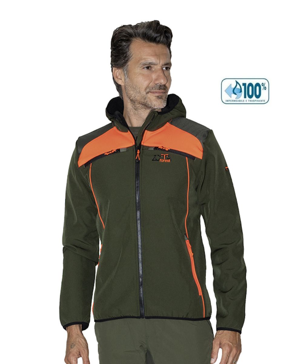 Giacca Soft-Shell Laos Plus Verde-Arancio